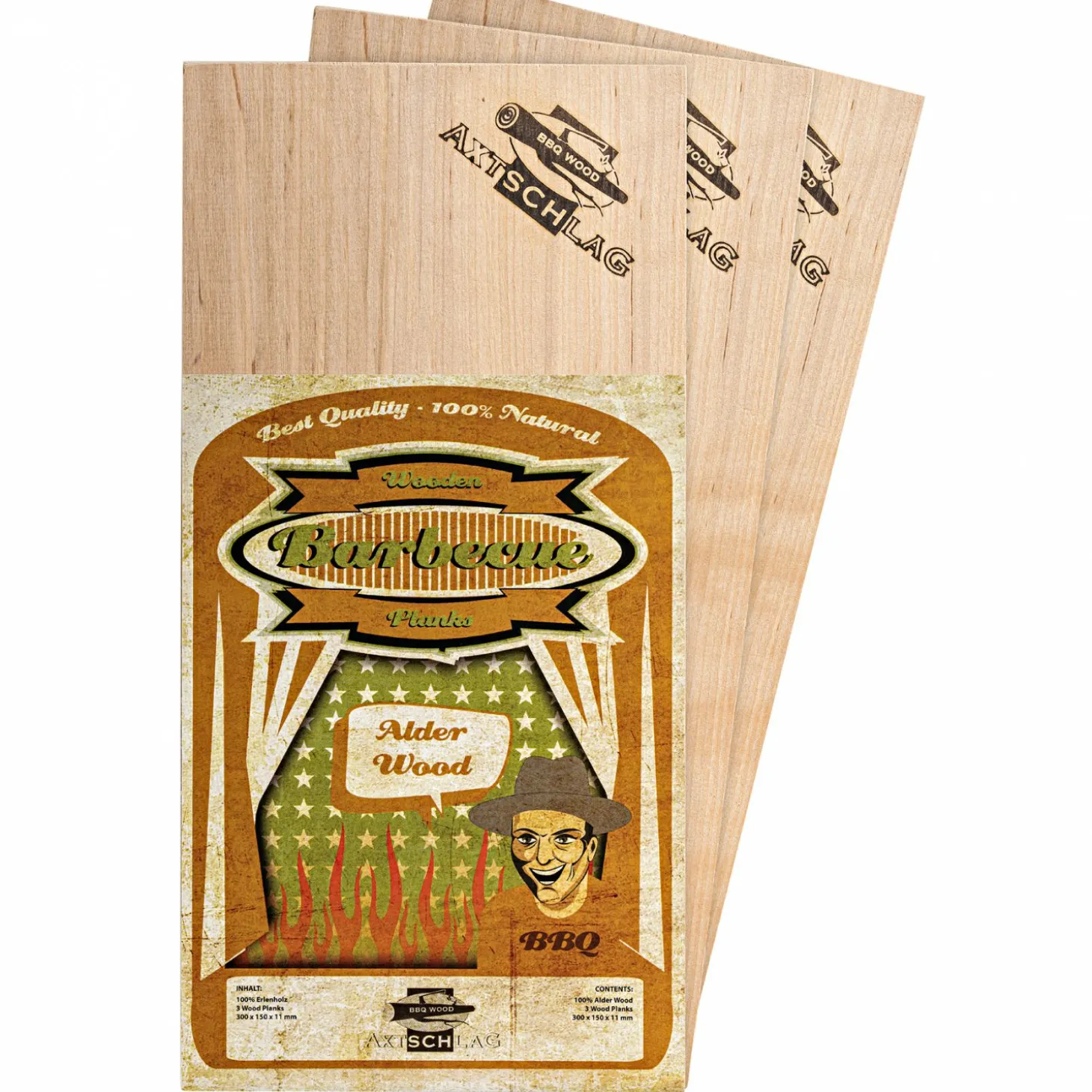 Axtschlag Grillbretter Erle