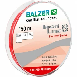 Balzer Angelschnur Iron Line 8 Pro Staff (rot, 150 m)
