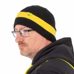 Black Cat Beanie Hat (Black/Yellow)