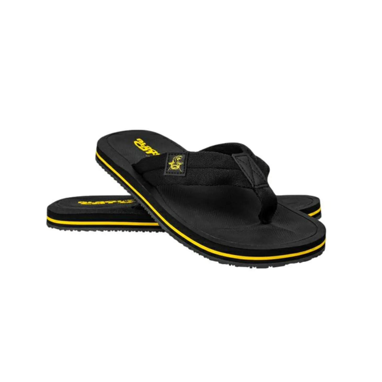 Black Cat Flip-Flops Slippers (Black/Yellow)