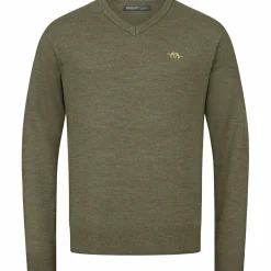 Blaser V-Neck Merino Sweater Herren (Dunkel Oliv)
