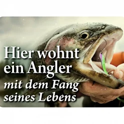 Blechschild (Hier wohnt ein Angler...)