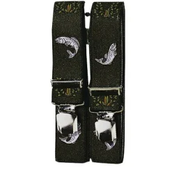 Clip-Hosenträger "Forelle" Unisex (Oliv)
