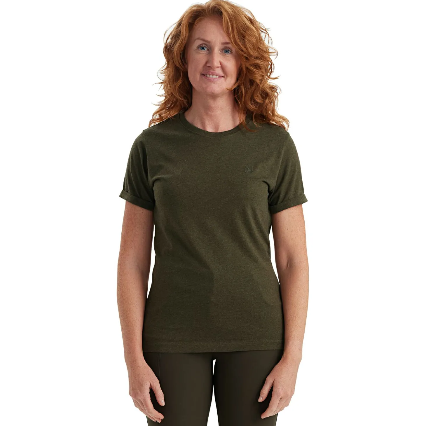 Deerhunter 2er-Pack Ladies Basis T-Shirts Damen (Adventure Green Melange)