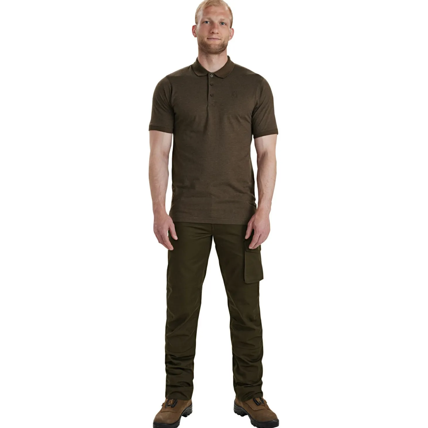 Deerhunter Gunnar Polo Hemd Herren (Brown Leaf Melange)