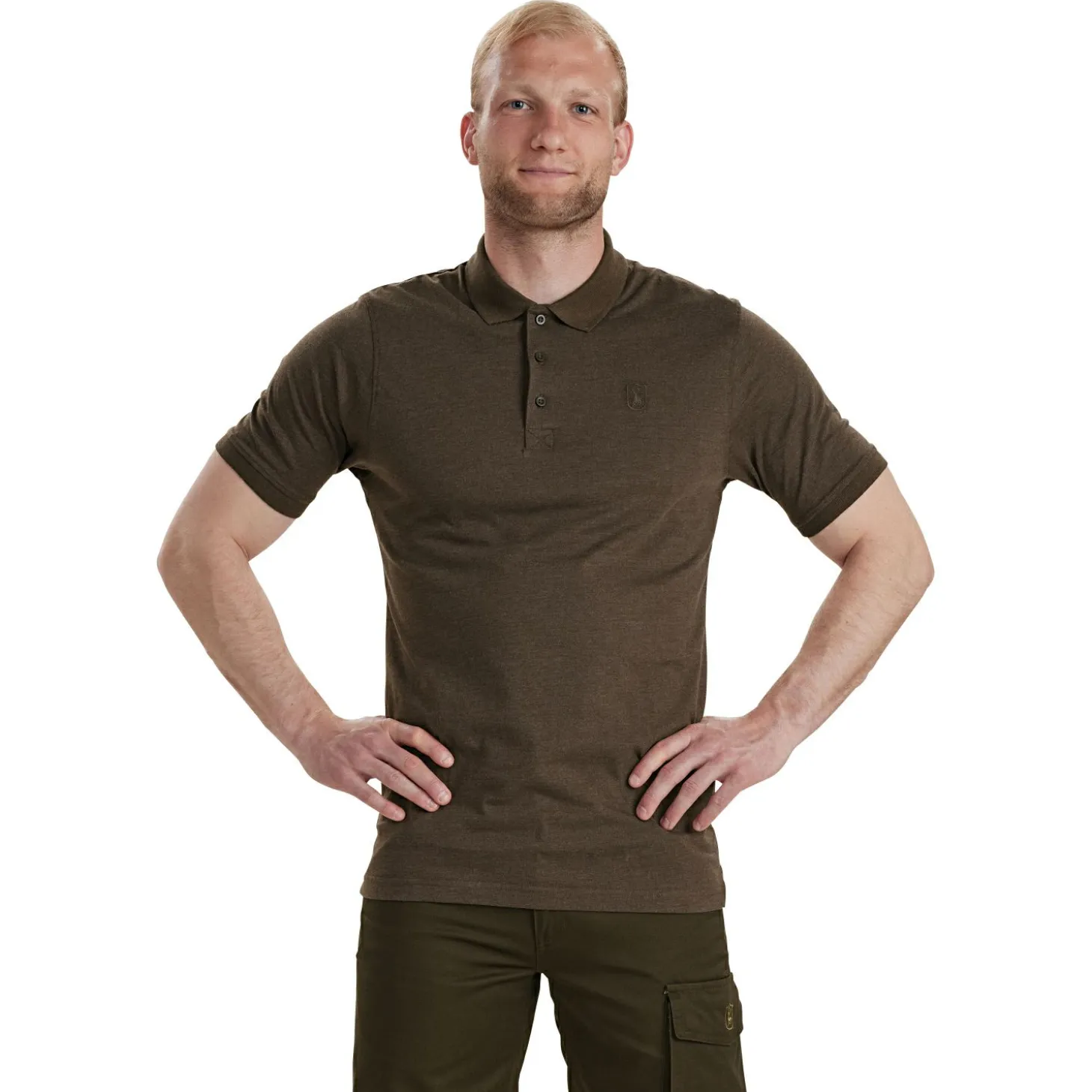 Deerhunter Gunnar Polo Hemd Herren (Brown Leaf Melange)