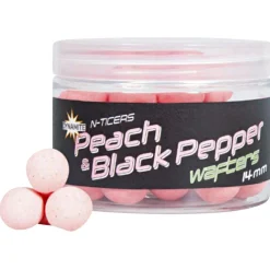Dynamite N-Ticers Hookbaits (Peach & Black Pepp/Rosa)