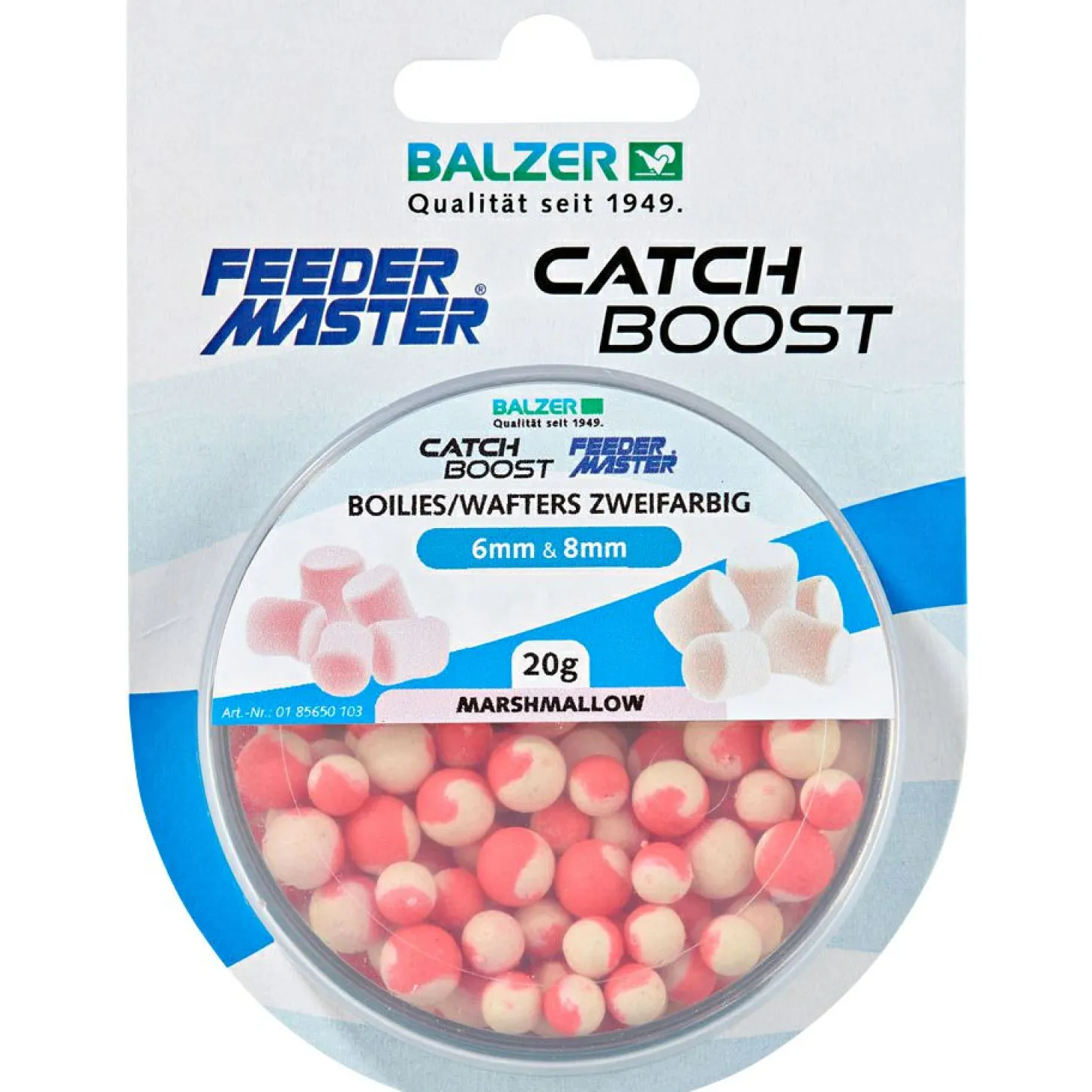 Feedermaster Zweifarbige Boilies (Marshmellow)