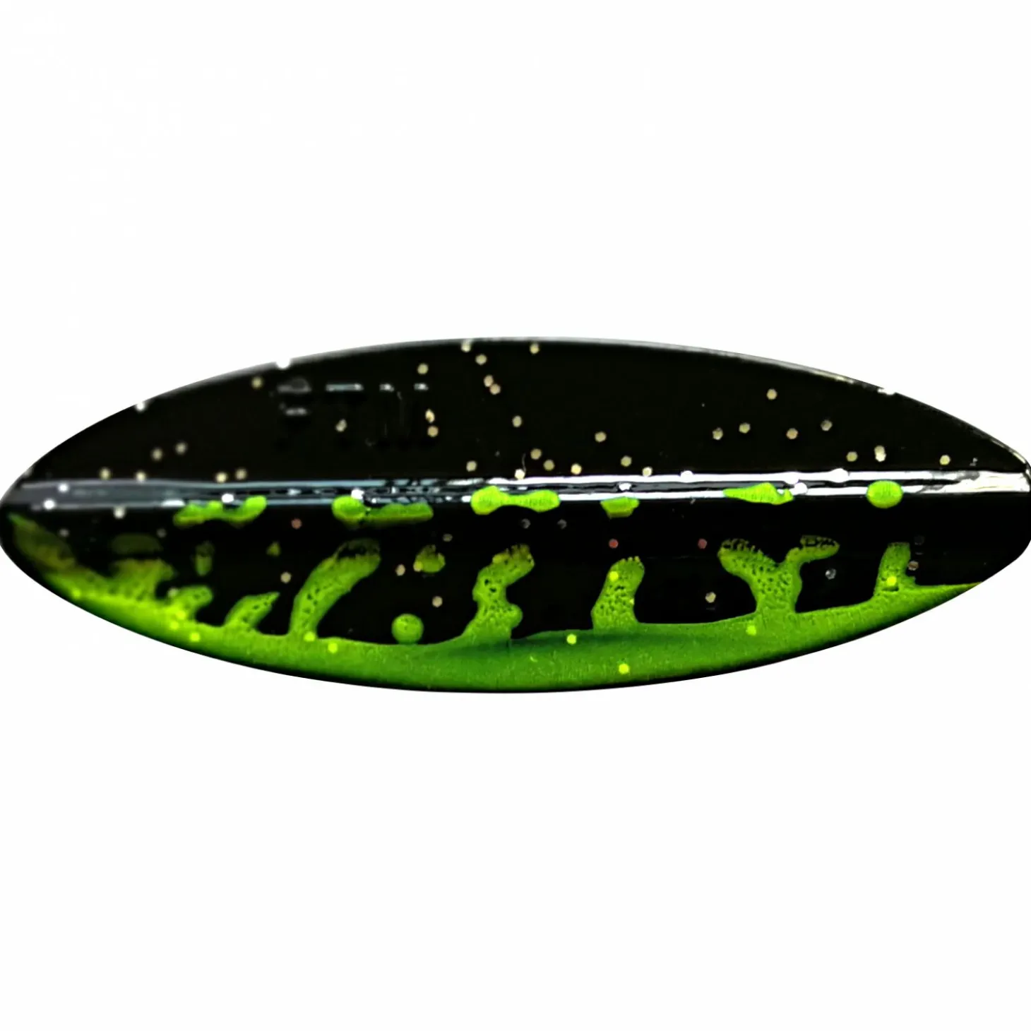 FTM Trout Spoon Fishing Tackle Max Omura Inline (Chartreuse/Schwarz UV)