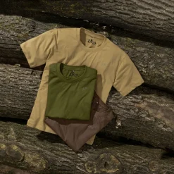 il Lago Basic 3er Set: T-Shirts Herren (Oliv/Beige/Braun)