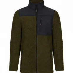 il Lago Basic Faserpelzjacke Kanada Herren (Oliv/Schwarz)