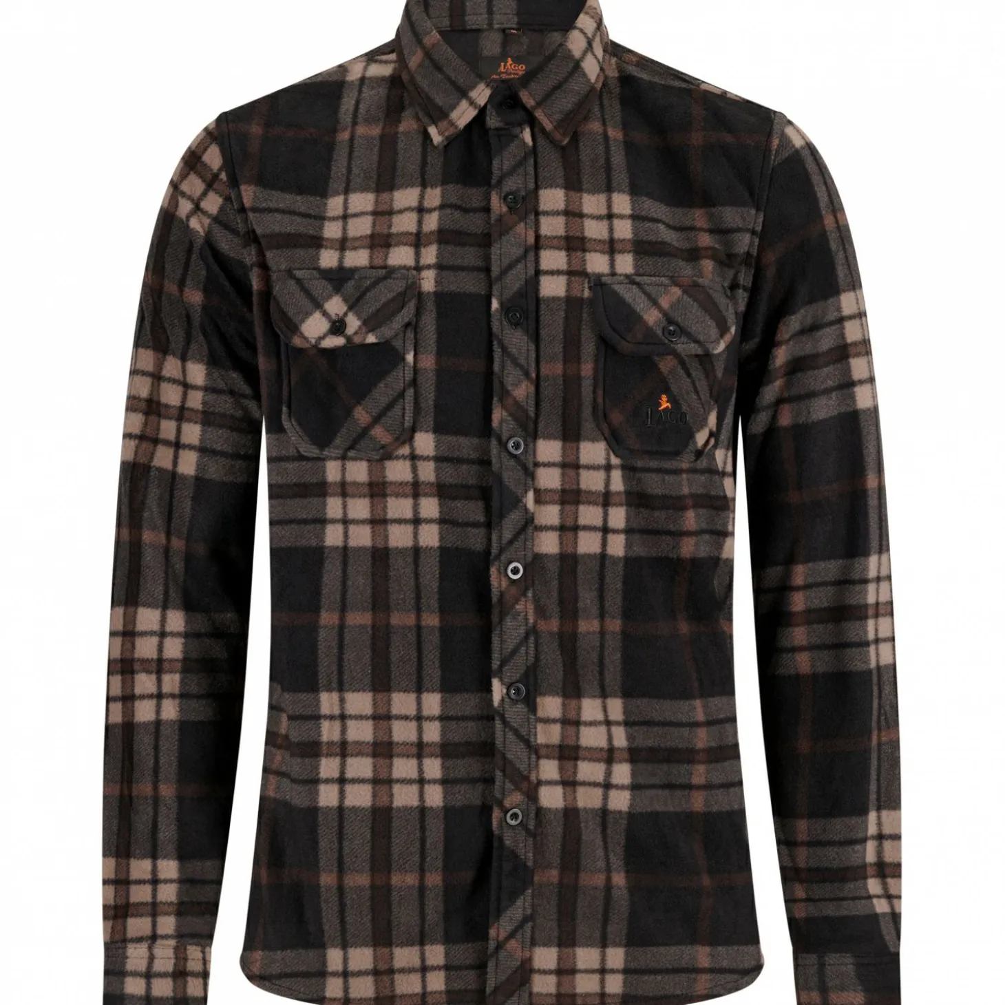 il Lago Basic Fleecehemd Winterberg Herren (Anthrazit/Braun)