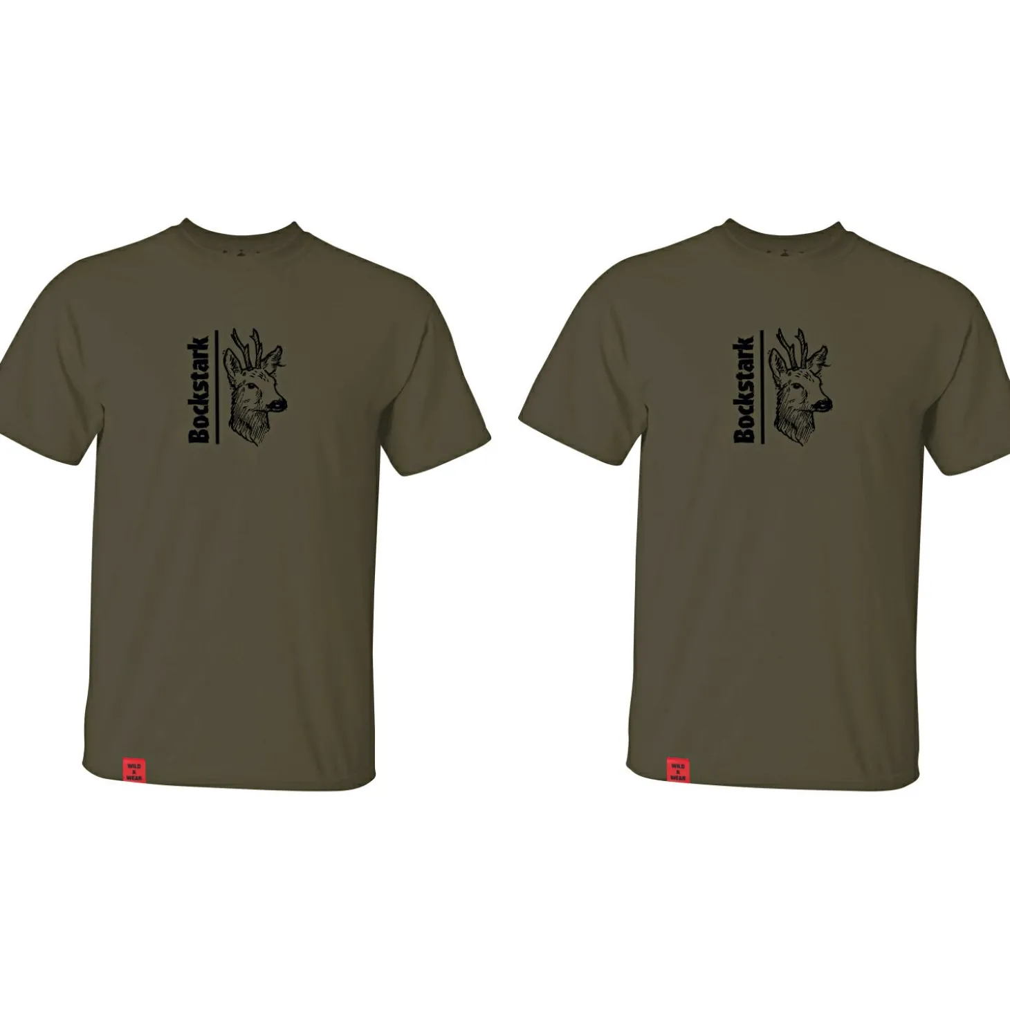 il Lago Prestige 2er-Set: T-Shirt "Bockstark" Herren (Oliv)