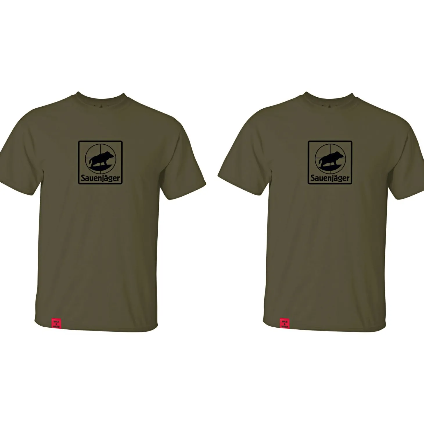 il Lago Prestige 2er-Set: T-Shirt "Sauenjäger" Herren (Oliv)