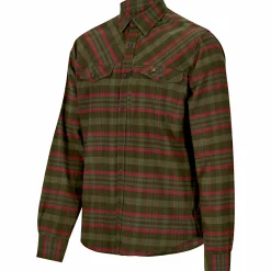 il Lago Prestige Flannel Hemd Bjarne Herren (Oliv/Rot)