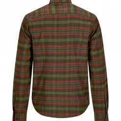 il Lago Prestige Flannel Hemd Bjarne Herren (Oliv/Rot)