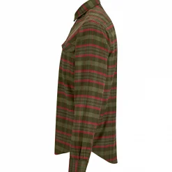 il Lago Prestige Flannel Hemd Bjarne Herren (Oliv/Rot)