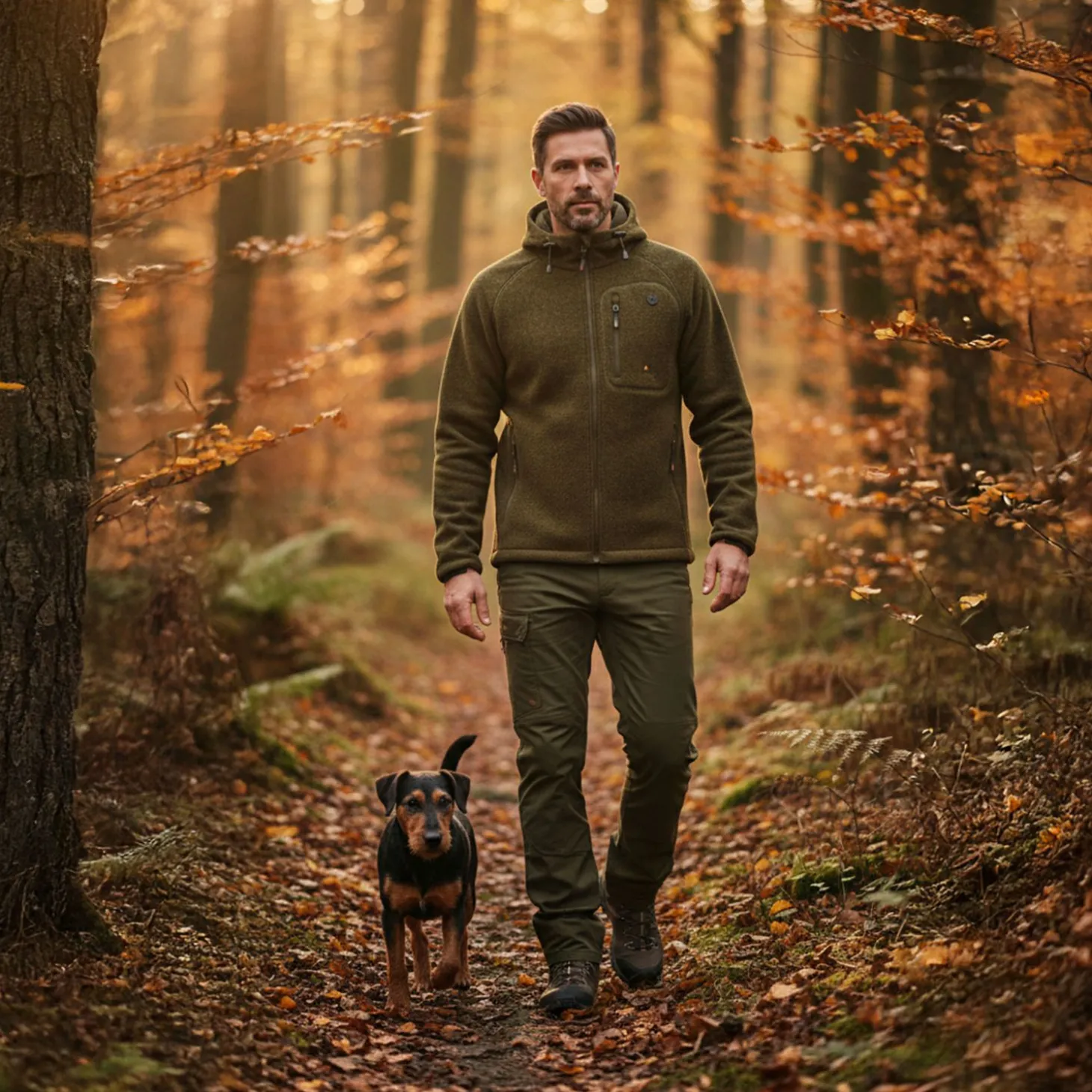 il Lago Prestige Lodenfleece-Jacke Geo Pro Membran Herren (Oliv)