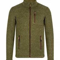 il Lago Prestige Strickfleece-Jacke Dagon Herren (Oliv Meliert)