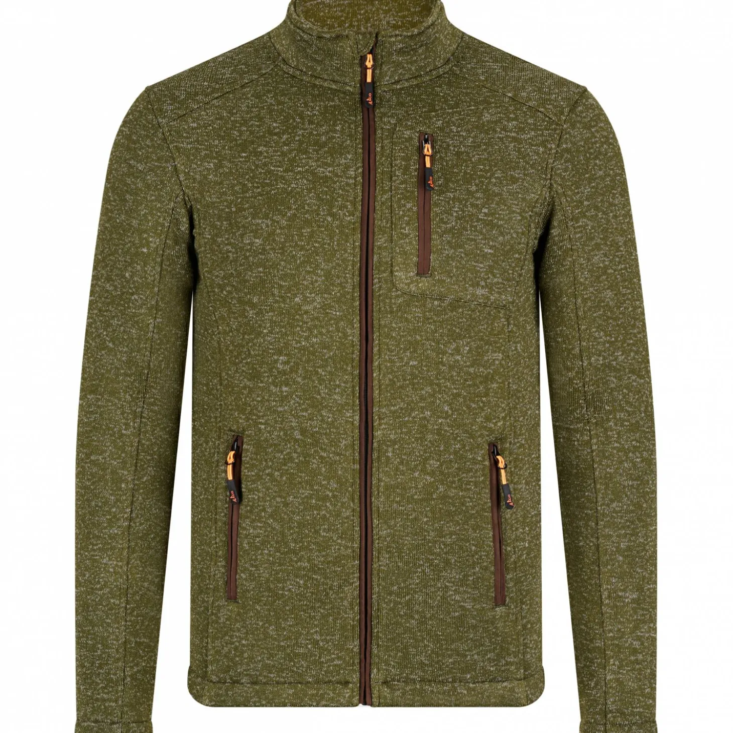 il Lago Prestige Strickfleece-Jacke Dagon Herren (Oliv Meliert)