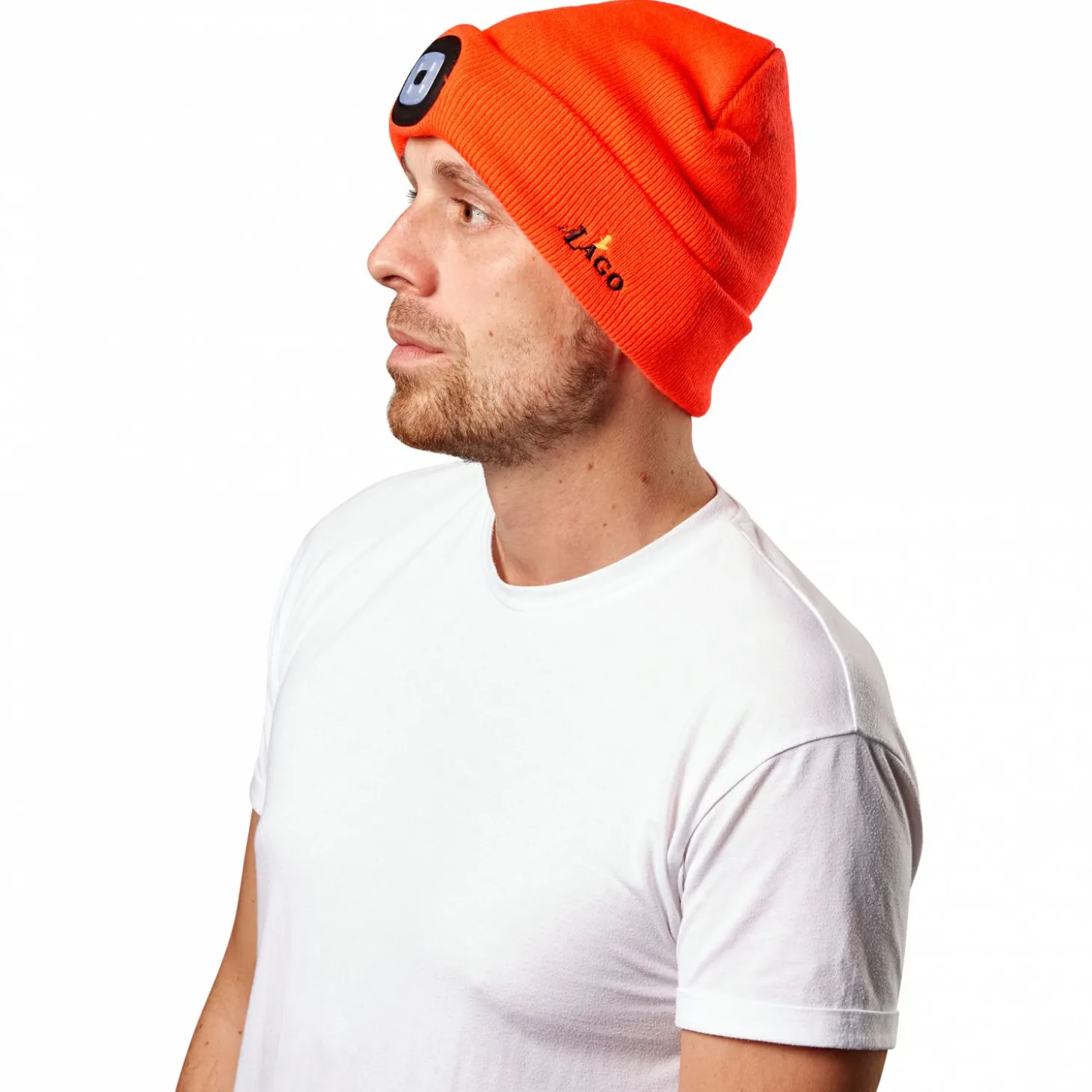 il Lago Prestige Strickmütze Hunter Unisex, m. LED-Lampe (Orange)