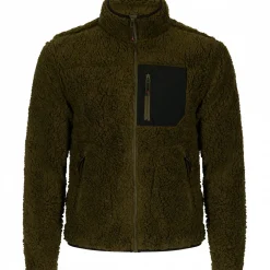 il Lago Prestige Teddyfleece-Jacke Halver Herren (Oliv/Schwarz)