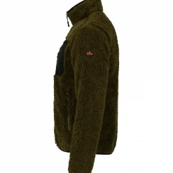 il Lago Prestige Teddyfleece-Jacke Halver Herren (Oliv/Schwarz)