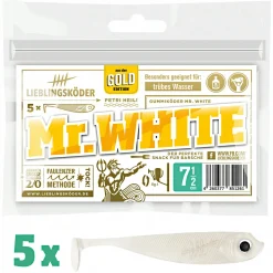 Lieblingsköder Gummifisch Barschköder (7,5 cm, Mr. White)