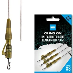 Nash Ready Tied Unleaded Lead Clip Leader 75cm