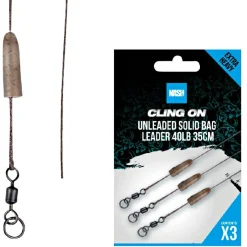 Nash Ready Tied Unleaded Solid Bag Leader 35cm