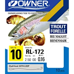 Owner Angelhaken Forelle-Bienenmade (silber)