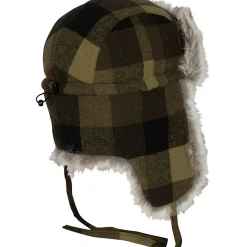 Pinewood Classic Checked Fur Hat Unisex (Green/Black)