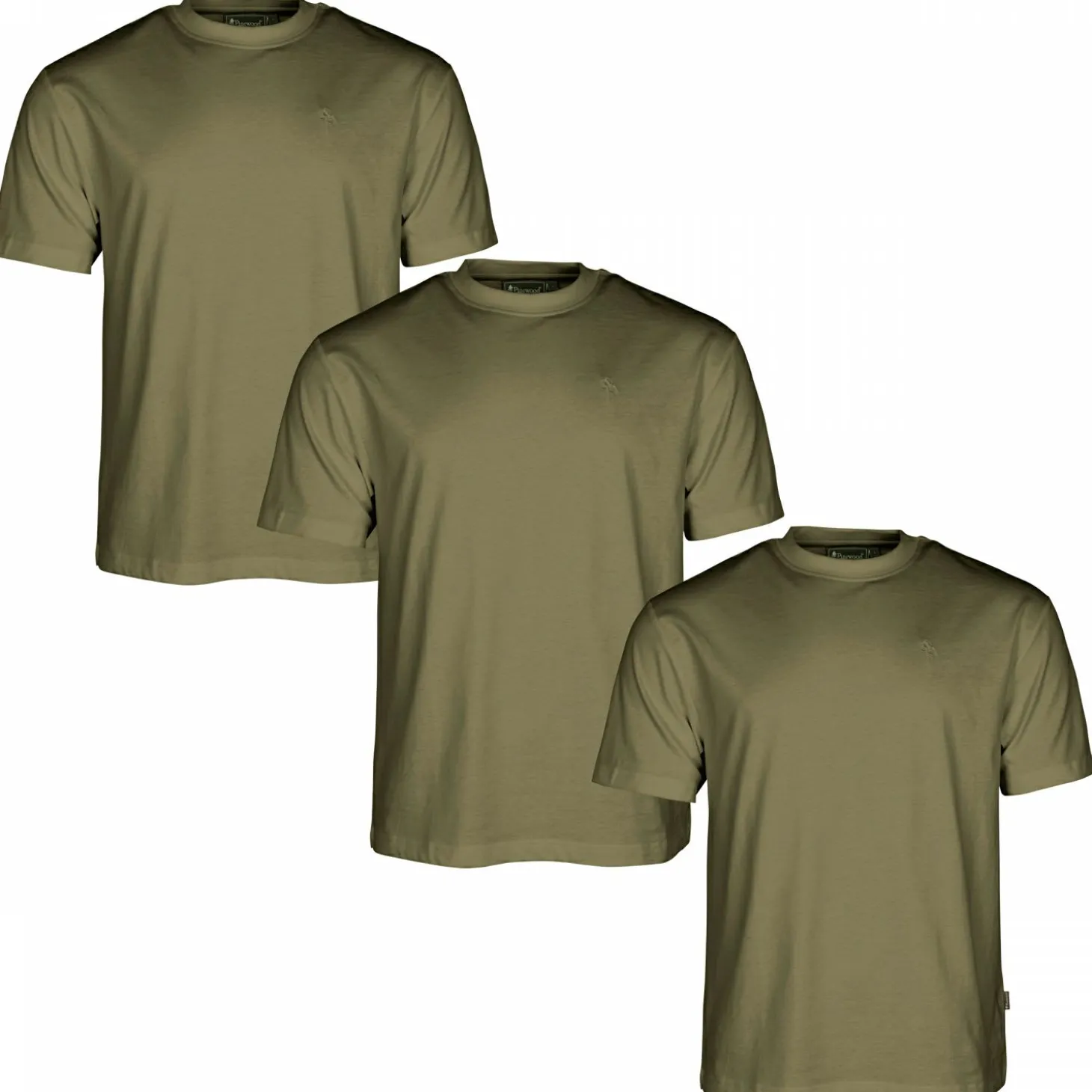 Pinewood 3er-Set: T-Shirts Herren (Khaki)
