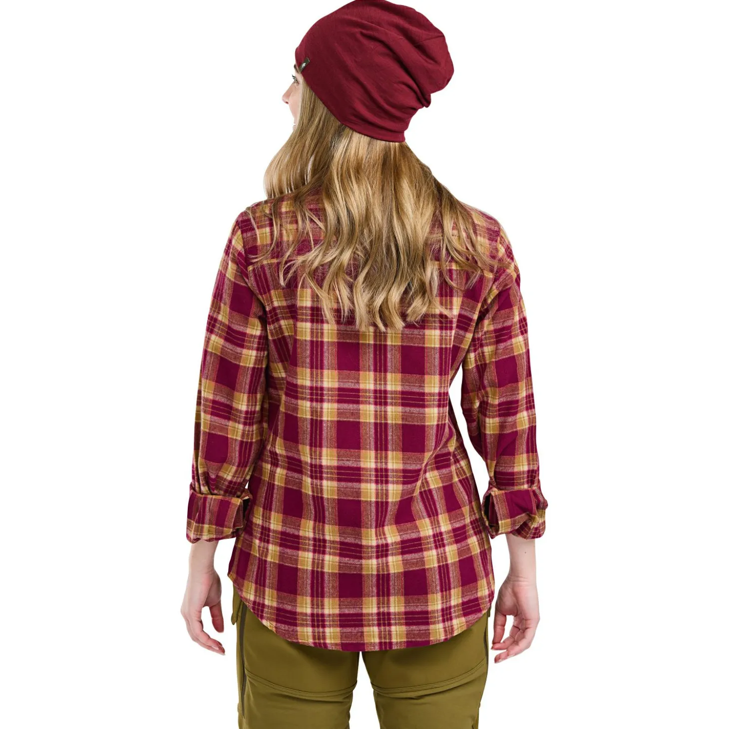 Pinewood Felicia Shirt Damen (Burgundy/Olive Green)