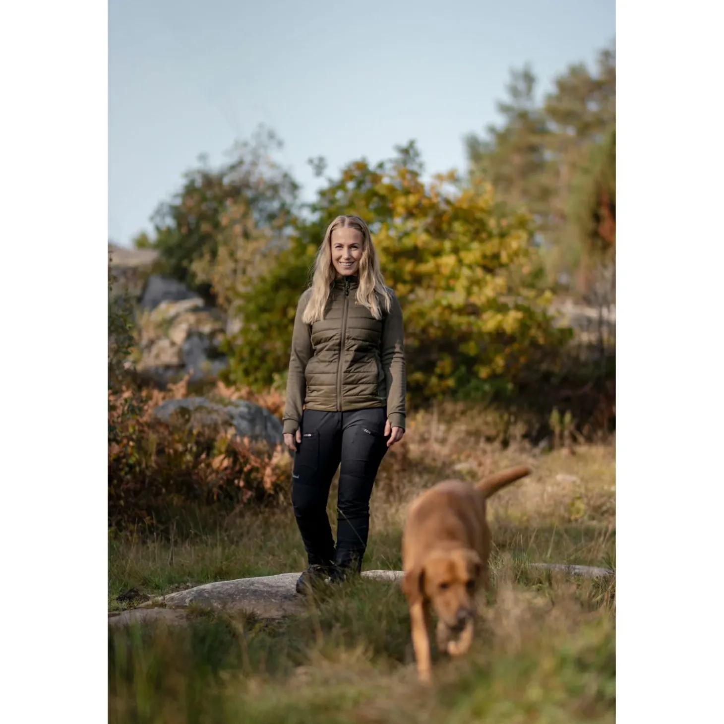 Pinewood Finnveden Hybrid Power Fleece Jacke Damen (Olive)