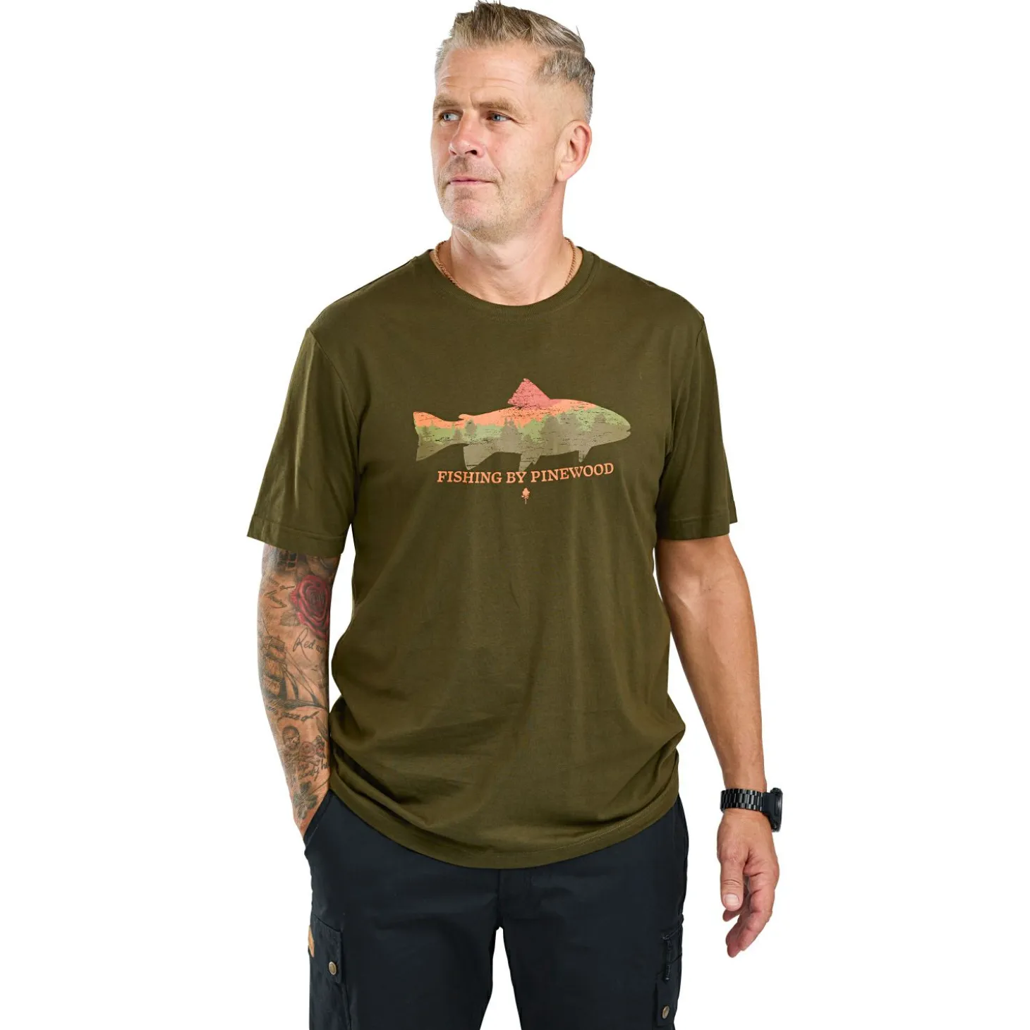 Pinewood Fish T-Shirt Herren (Green)
