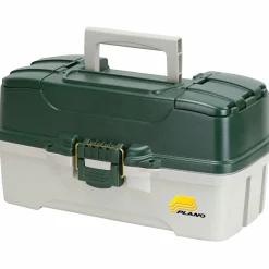 Plano Three-Tray Tackle Box (Green Metallic/Off-White)