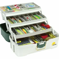 Plano Three-Tray Tackle Box (Green Metallic/Off-White)