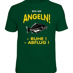 Rahmenlos "Bin am Angeln!" T-Shirt Herren (Grün)