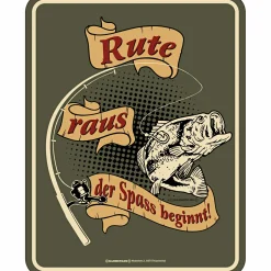 Rahmenlos Blechschild - Rute raus der Spass beginnt