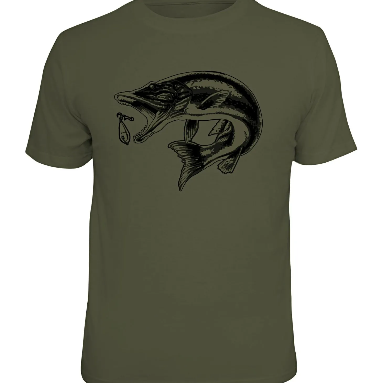 Rahmenlos "Hecht" T-Shirt Herren (Oliv)