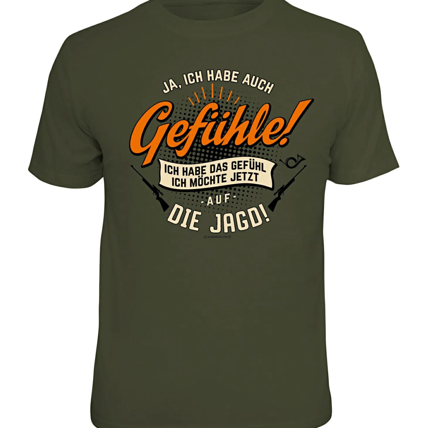 Rahmenlos "Ja, ich habe auch Gefühle" T-Shirt Unisex (Oliv)