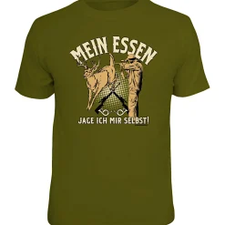 Rahmenlos "Mein Essen jage ich mir selbst" T-Shirt Herren (Oliv)