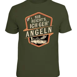Rahmenlos "Mir reichts - ich geh angeln" T-Shirt Herren (Oliv)