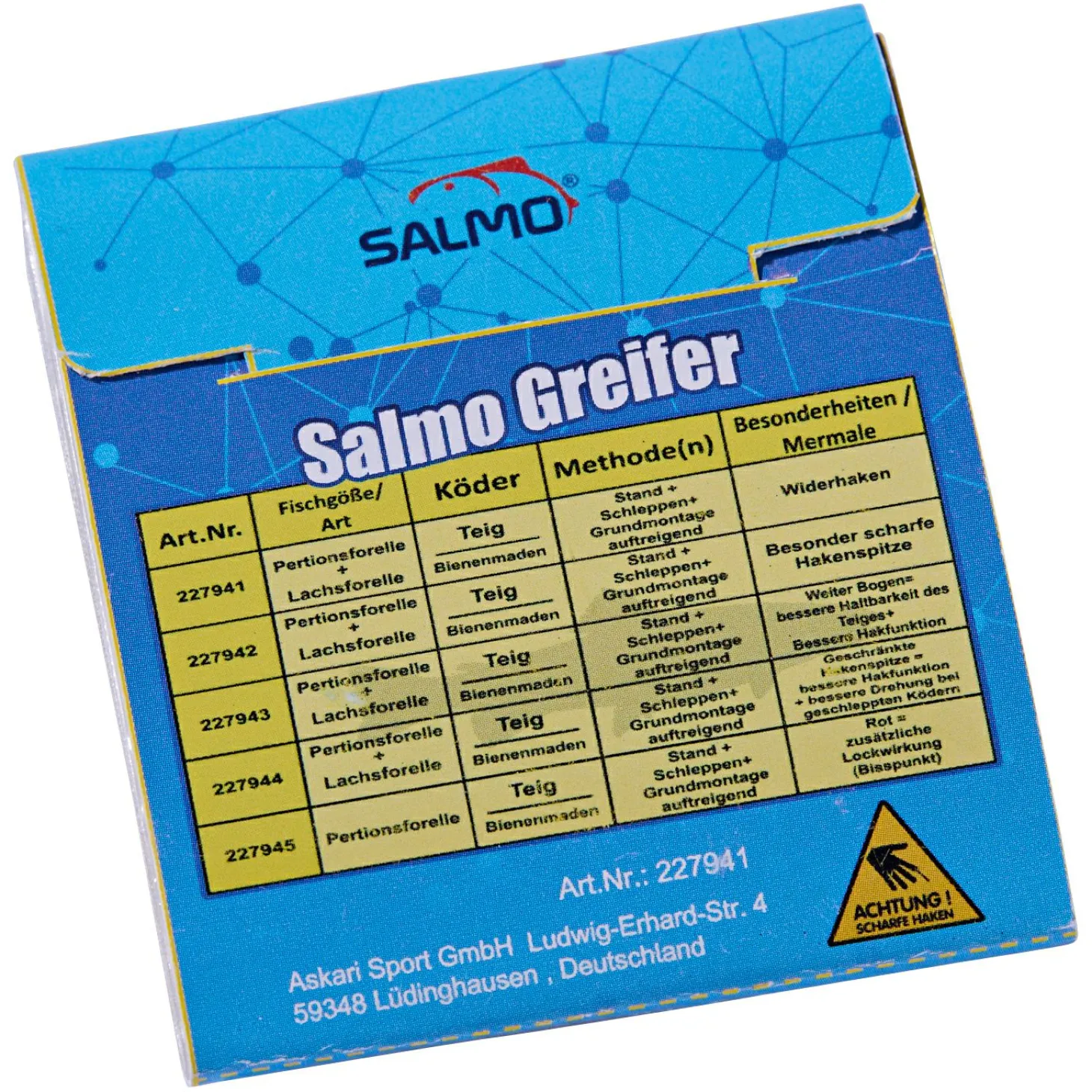 Salmo Greifer Vorfachhaken Teig (60 cm)