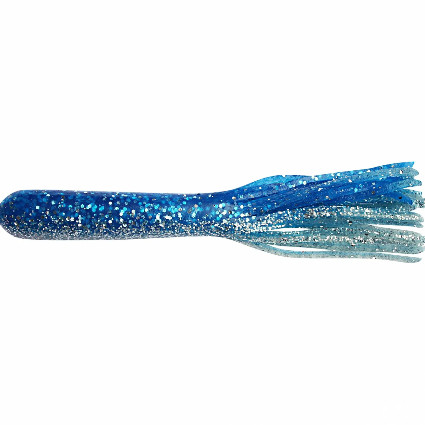 ShadXperts Fransenköder Magnum Tube 5" (Klar Silber/Blau-Glitter)