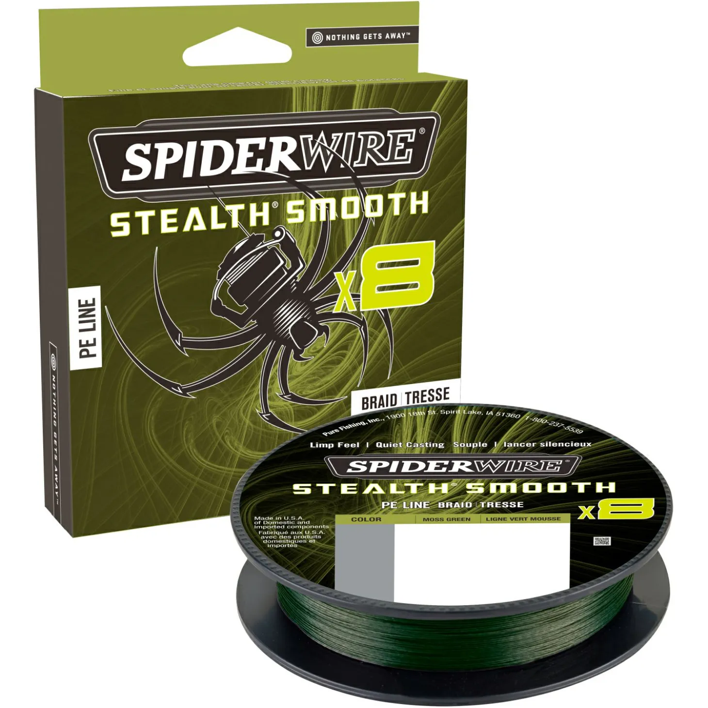 Spiderwire Angelschnur Stealth Smooth 8 (Moss Green, 150 m)