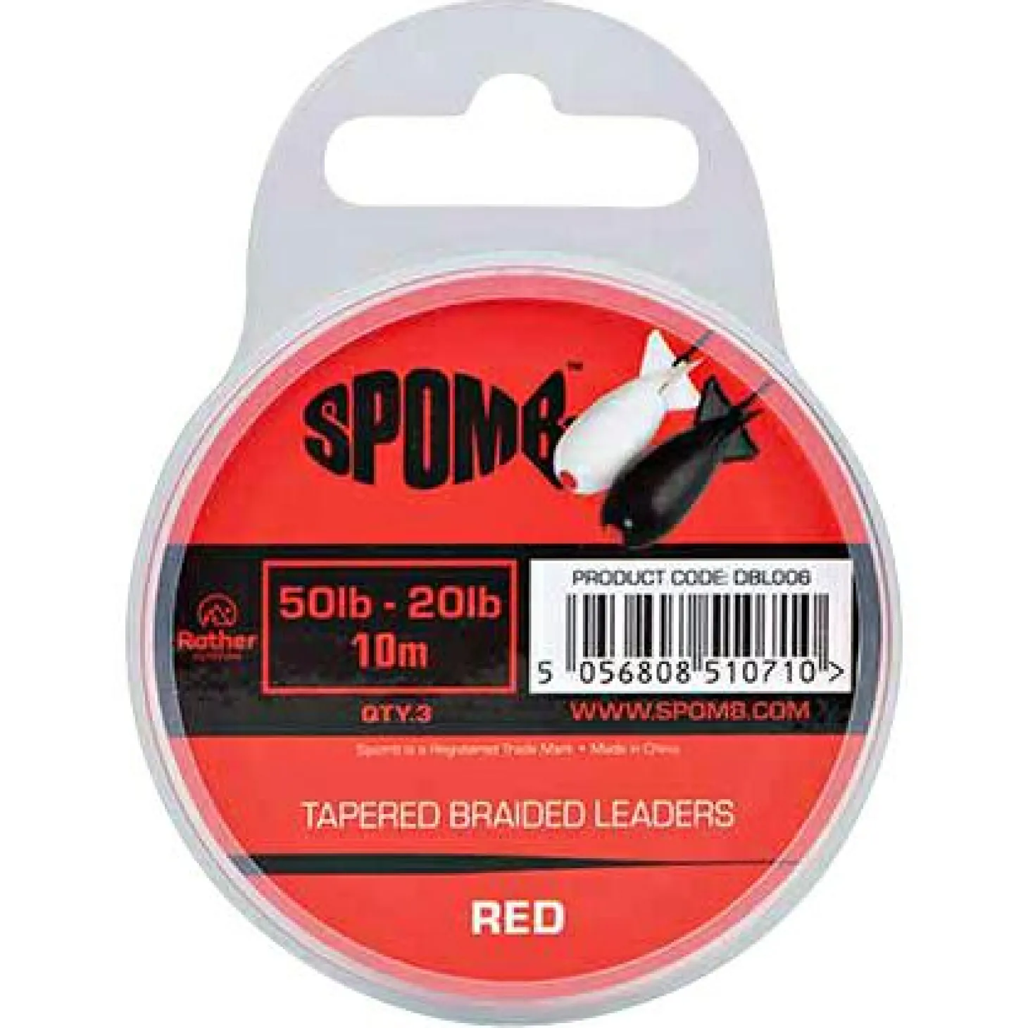 Spomb Tapered Braided Leaders (red)
