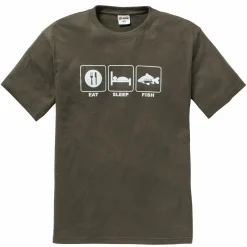 T-Shirt "Eat Sleep Fish" Herren (Oliv)