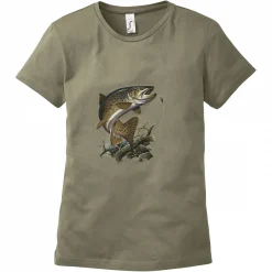 T-Shirt "Forelle" Damen (Oliv)